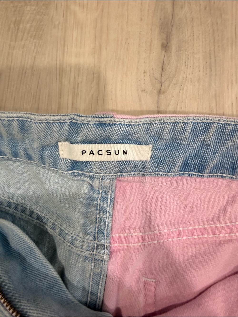 PacSun Pastel Pink and Light Blue Denim Shorts Duo - Picture 2 of 3